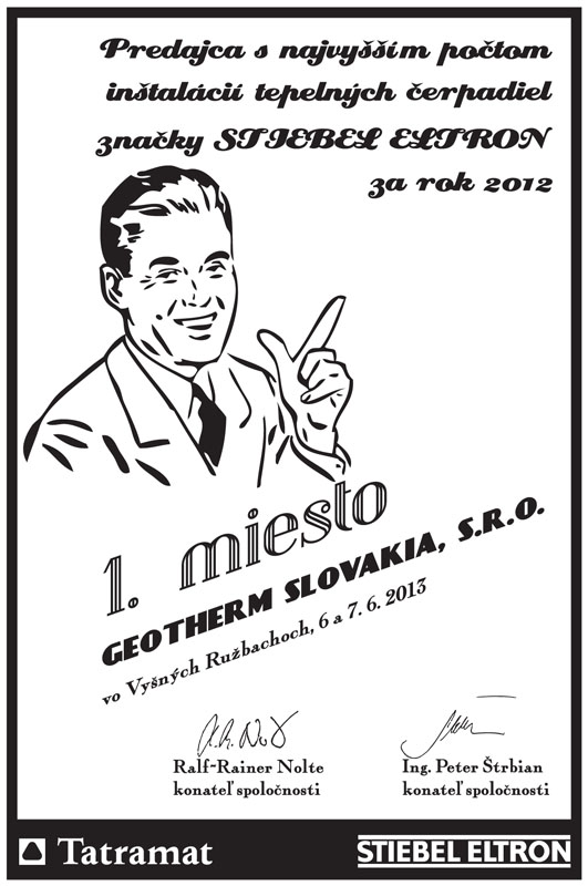 Predajca tepelných čerpadiel 2012