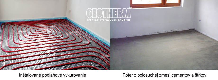 Poter pre podlahové vykurovanie Potery - podlahové vykurovanie